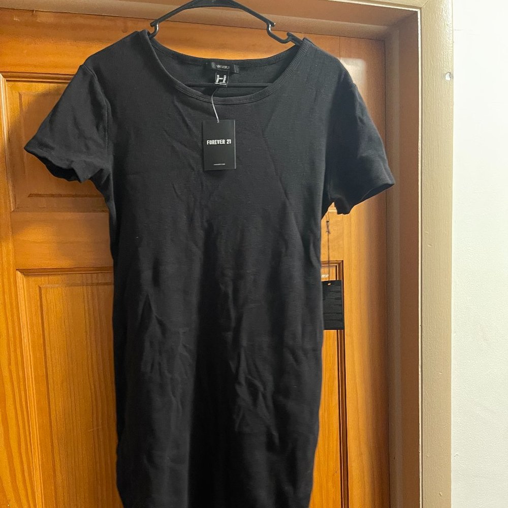 Brand New with Original Tags, FOREVER 21 Women's Black T-shirt Dress, Size XL